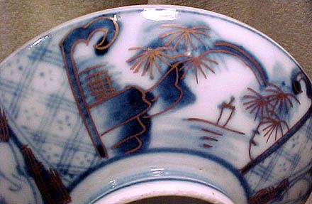 Pair 19thC Japanese Meiji Blue White Porcelain Covered Bowls