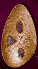 14K Gold 3 Natural Black Opals Diamond Pendant 1970s