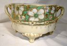 Royal Nippon Hand Painted White Green & Gold Floral Jardiniere Plant