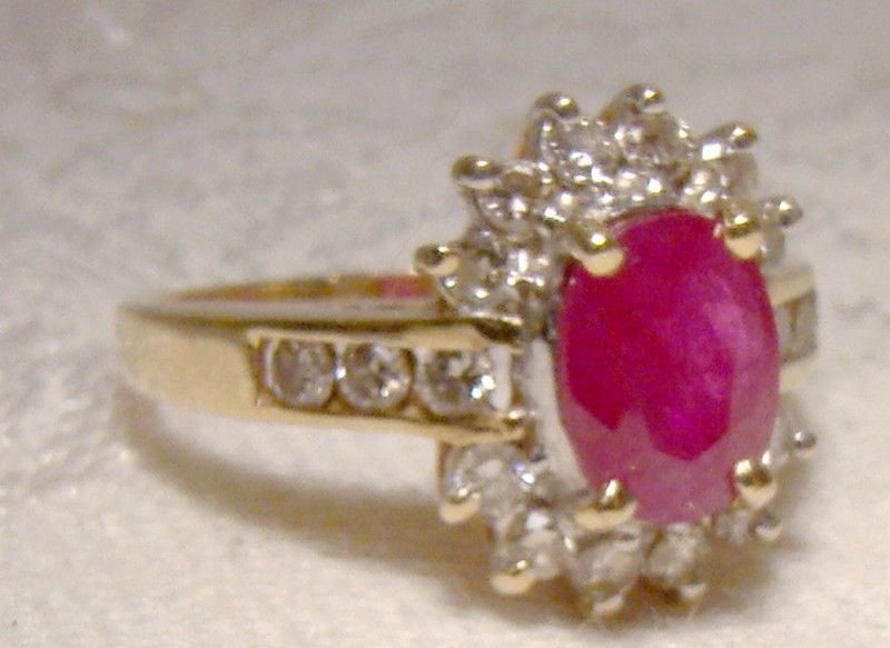 14K Ruby and Diamonds Ring 1980s with Appraisal - Size 6-1/2