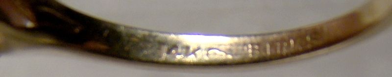 Birks 14K Yellow Gold Triple Garnets Ring 1950s - Size 6-3/4