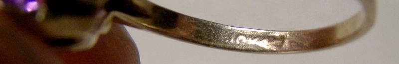 10K Yellow Gold Amethyst Ring 1930 1940 - Size 5-1/2