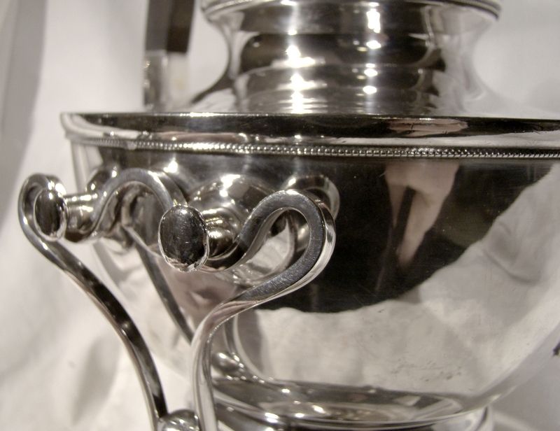 Barbour Silver Co. Silver Plated Tilt Kettle, Stand and Burner