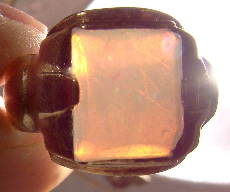 10K Yellow Gold Man's Opal Ring 1940s