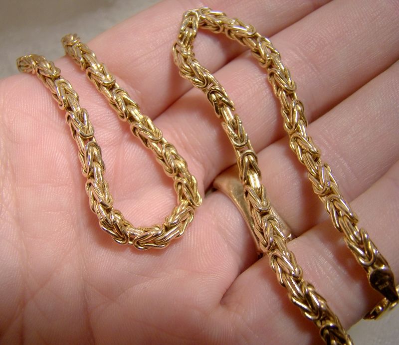 14K Yellow Gold Birdcage or Byzantine Chain Necklace  Grams (item  #1388772)