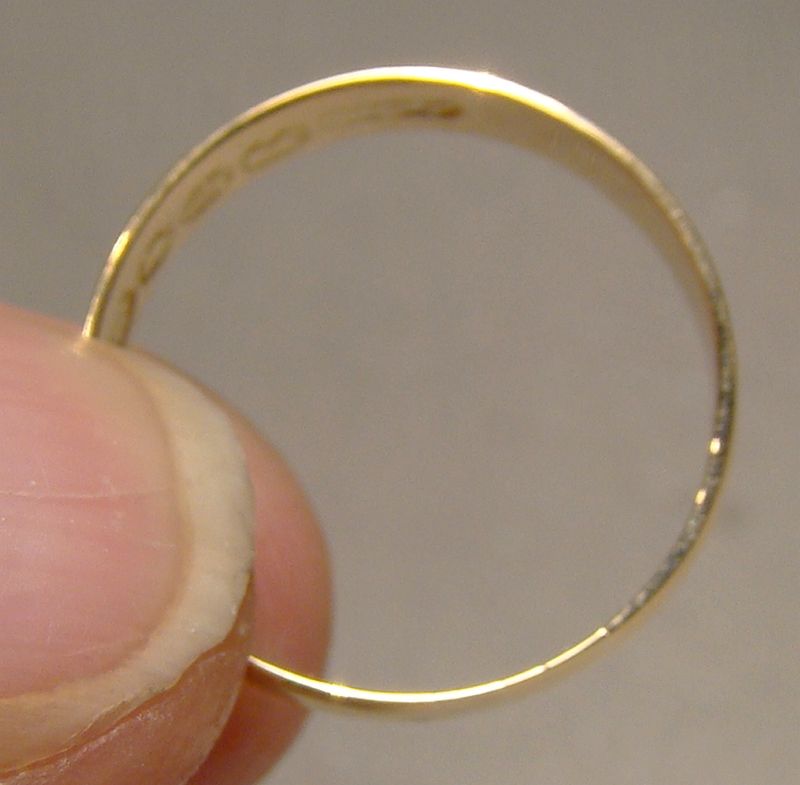 18K Yellow Gold Wedding Band Ring 1890s - Size 7