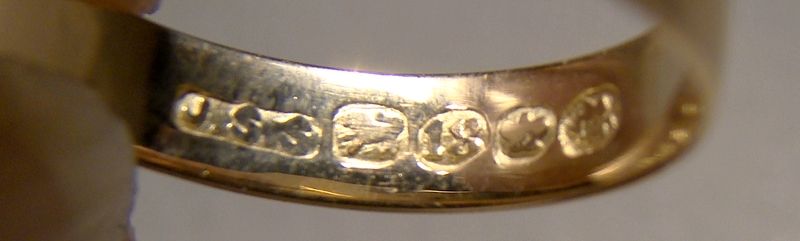 18K Yellow Gold Wedding Band Ring 1890s - Size 7