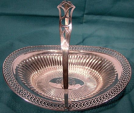 Webster Sterling Silver Swing Handle Candy Basket 1910