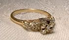 14K Diamond Engagement or Wedding Ring 1930s - Size 6