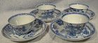 Set of 4 Chinese Qianlong Tea Bowls and Saucers Qing Dynasty