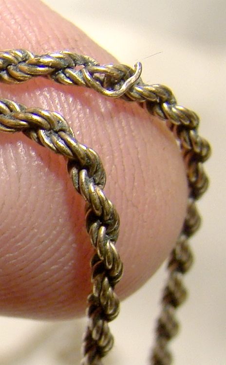 Victorian Gold Filled Rope Twist Watch Chain with 10K Opals Slide 1890