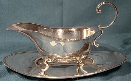 Birks Sterling Silver Sauce Boat with Under Tray 1946