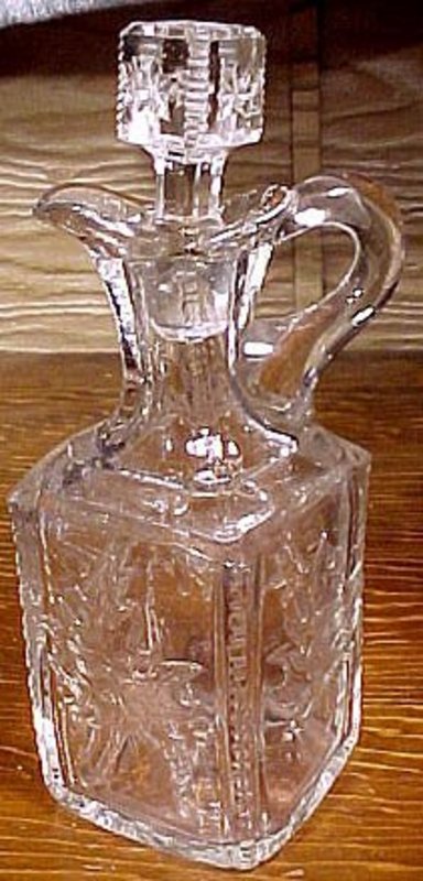 Vintage EAPG Glass Pitcher Ewer Decanter Pressed Glass 