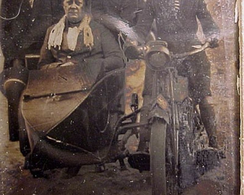 MOTORCYCLE &amp; SIDECAR TINTYPE c1905 - Historic View