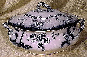 Ridgways CHISWICK FLOW BLUE SAUCE TUREEN 1894