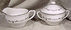 Royal Worcester Silver Chantilly Creamer & Covered Sugar Bowl Set