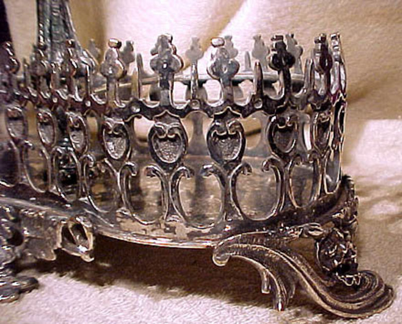 19thC Ornate SP WINE BOTTLE STAND - Great Look