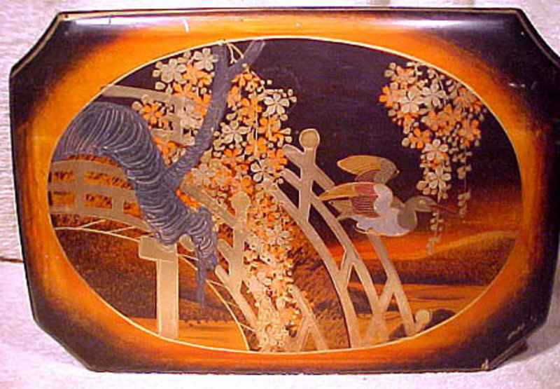 Lovely JAPANESE LACQUER LARGE BOX c1900