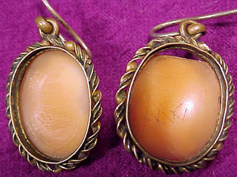 Early 19thC Neoclassic SHELL CAMEO EARRINGS