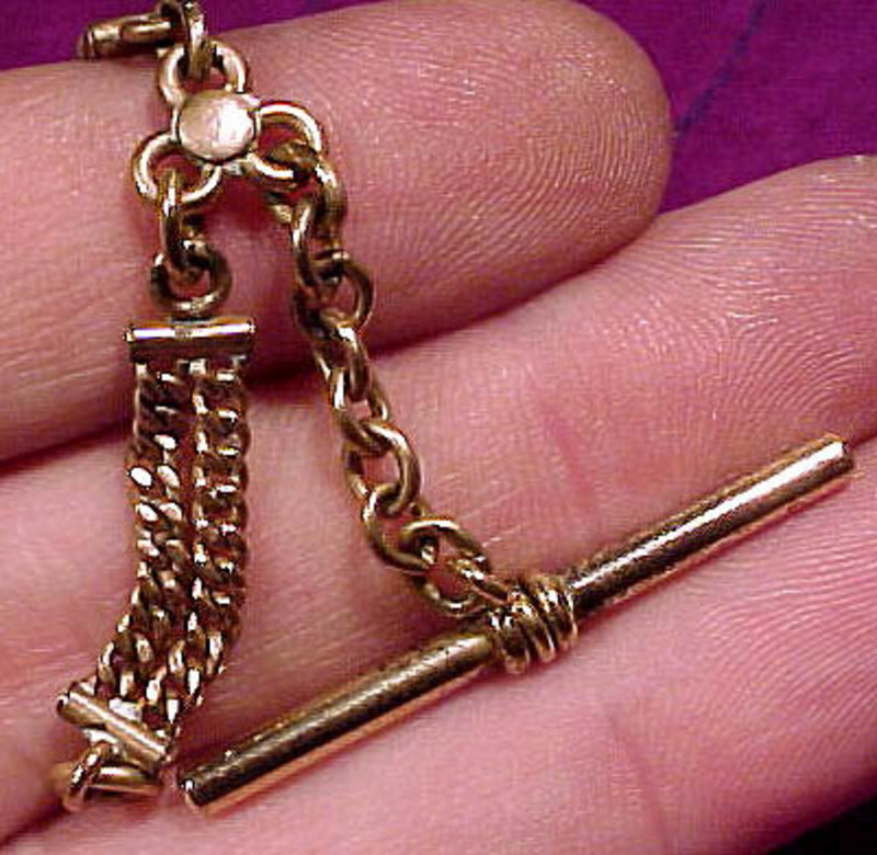 GF MAN'S WATCH CHAIN with SLIDE c1900