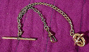 Late Victorian GF WATCH FOB CHAIN with KNOT FOB