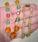 Art Deco GRADUATED MULTI-COLOUR CRYSTAL NECKLACE 1920s