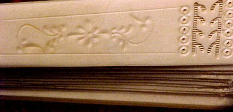 Ornate 19thC CARVED BONE, SILK, LACE &amp; SEQUIN FAN