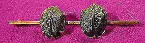 9K GOLD DOUBLE SCARAB BEETLE BROOCH 1870-90