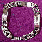 STERLING SILVER ID Young MAN'S BRACELET 37.9 gr Signet 1970s