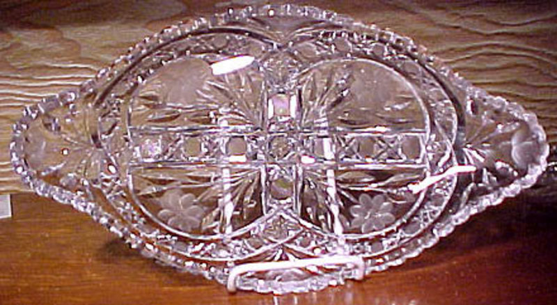 AMERICAN BRILLIANT CUT CRYSTAL ICE CREAM DISH