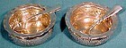 Pair GORHAM STERLING SALT DISHES with SPOONS 1889