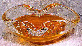 FRATELLI TOSO MURANO GLASS DISH with BUBBLES c1950s