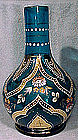 BOHEMIAN ELECTRIC BLUE ENAMELLED GLASS VASE 1890