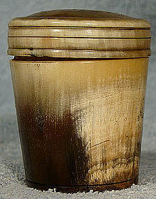 Antique 19thC COW HORN GAMING DICE CUP