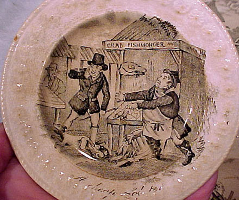 6 Victorian HUMOROUS COMICAL MINIATURE 4-12/4&quot; PLATES 1860-80