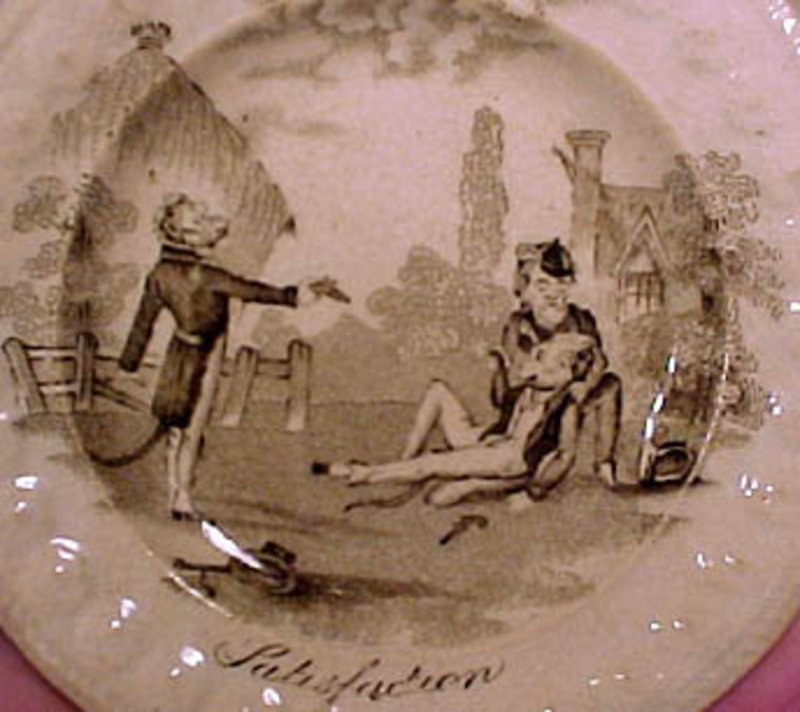 6 Victorian HUMOROUS COMICAL MINIATURE 4-12/4&quot; PLATES 1860-80