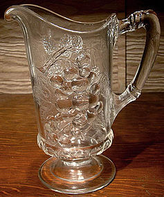 LOGANBERRY & GRAPE EAPG WATER PITCHER c1880s