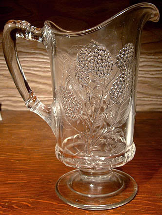 LOGANBERRY &amp; GRAPE EAPG WATER PITCHER c1880s