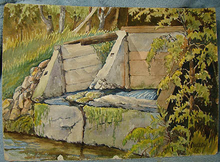 GEORGE S CULLEY WATERCOLOUR PAINTING - Credit River, Ontario, Canada