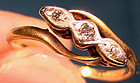 Edwardian 18K Yellow Gold & PLATINUM DIAMONDS RING 1910