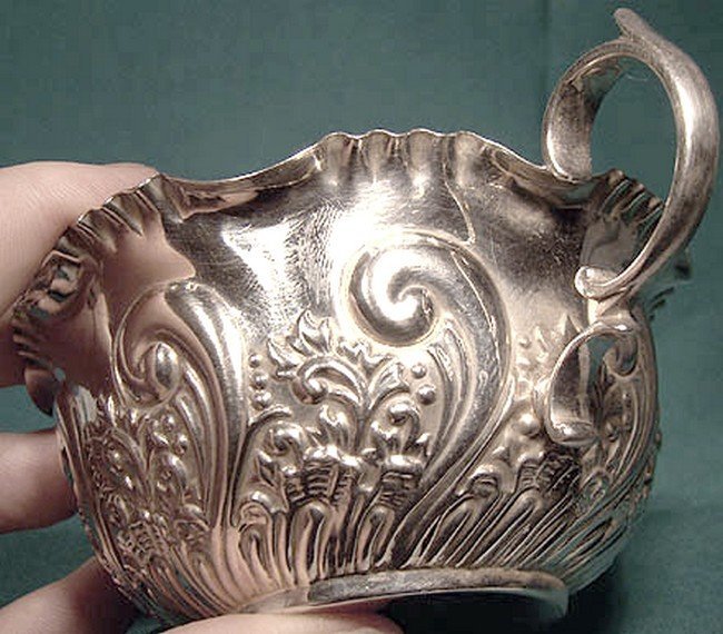 Ornate STERLING SILVER English CREAMER Sheffield 1899