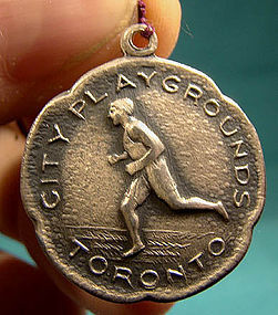 STERLING SILVER SPORT FOB 1925 TORONTO CITY PLAYGROUNDS