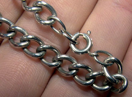 Vintage STERLING CURB LINK CHARM BRACELET c1970s