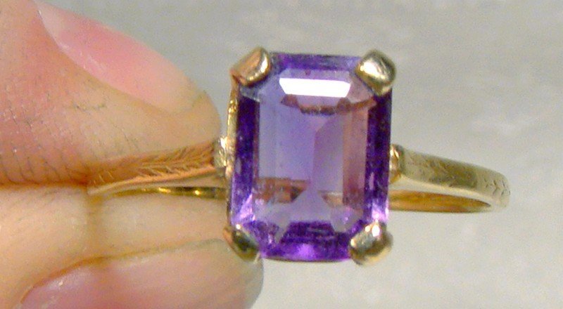 ART DECO 10K AMETHYST RING 1930s