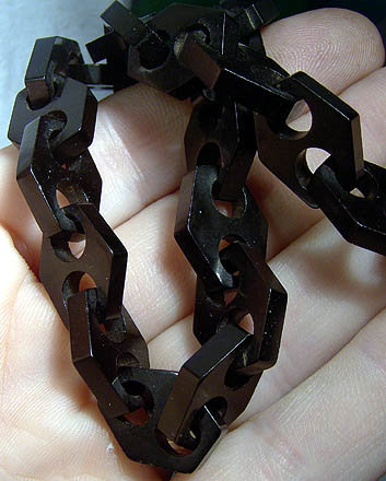 Mid-Victorian Black Celluloid Necklace 1860-80