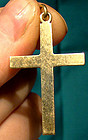 Plain 14K YELLOW GOLD CROSS PENDANT