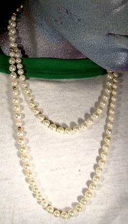 38-1/2&quot; CULTURED PEARL NECKLACE with 14K CLASP &amp; BEADS