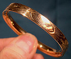 EDWARDIAN 10K RGP ENGRAVED BABY BANGLE 1910