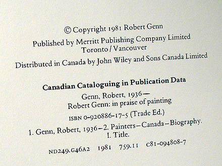 ROBERT GENN IN PRAISE OF PAINTING MERRITT 1981