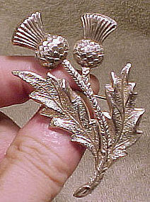 Large STERLING SILVER THISTLE PIN 1950